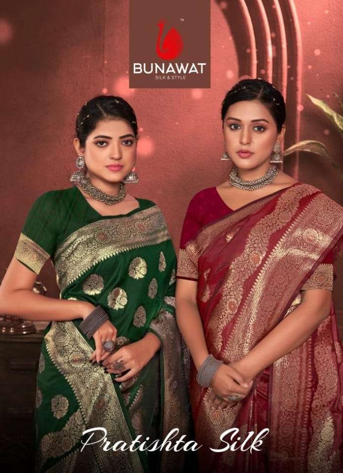 PRATISHTA SILK BY BUNAWAT 1001 TO 1006 SERIES BANARASI SILK WORK SAREES