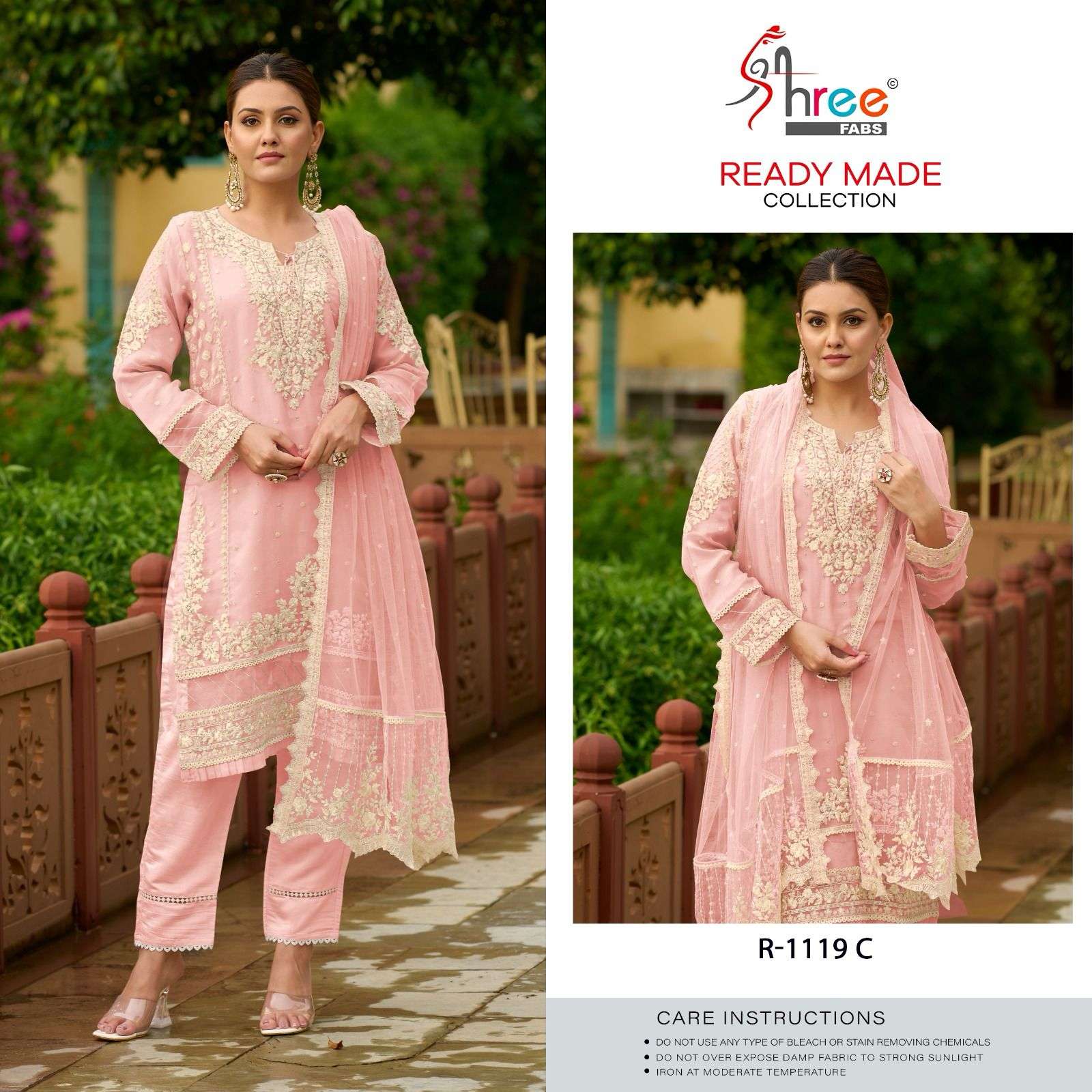 R-1119 COLOURS BY SHREE FABS HEAVY EMBROIDERED ORGANZA PAKISTANI DRESSES