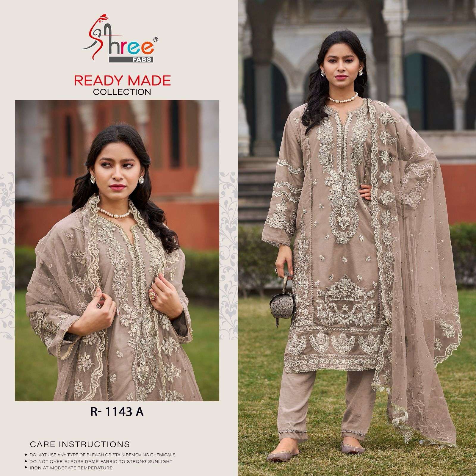 R-1143 COLOURS BY SHREE FABS HEAVY EMBROIDERED ORGANZA PAKISTANI DRESSES