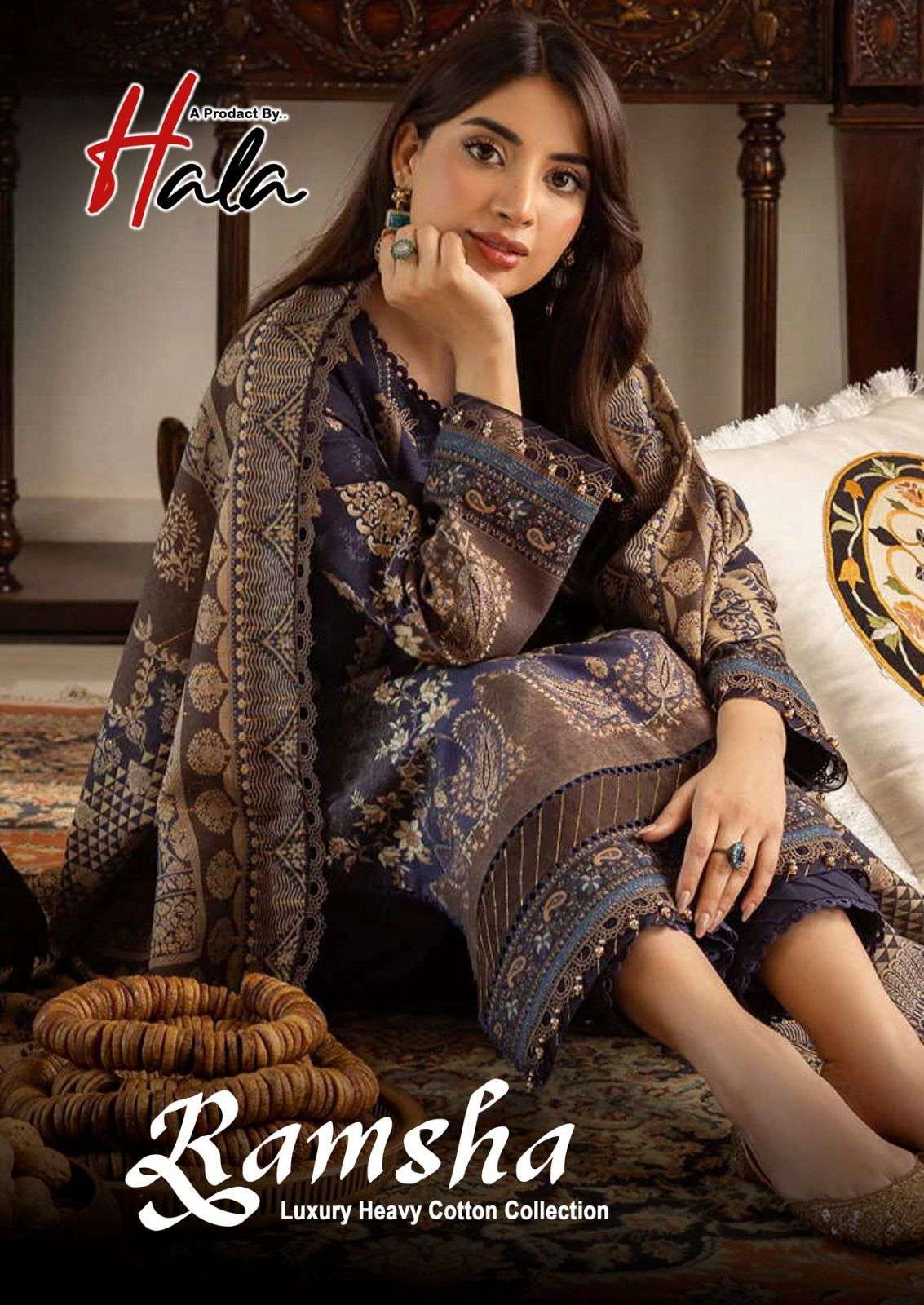 RAMSHA VOL-01 BY HALA 1001 TO 1006 SERIES COTTON PRINTED DRESSES