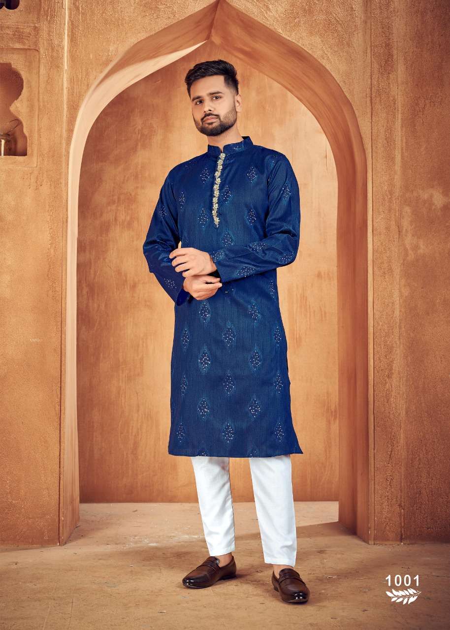 ROYAL MEN VOL-11 BY ASLIWHOLESALE DESIGNER FACNY JACQUARD SILK WORK KURTA