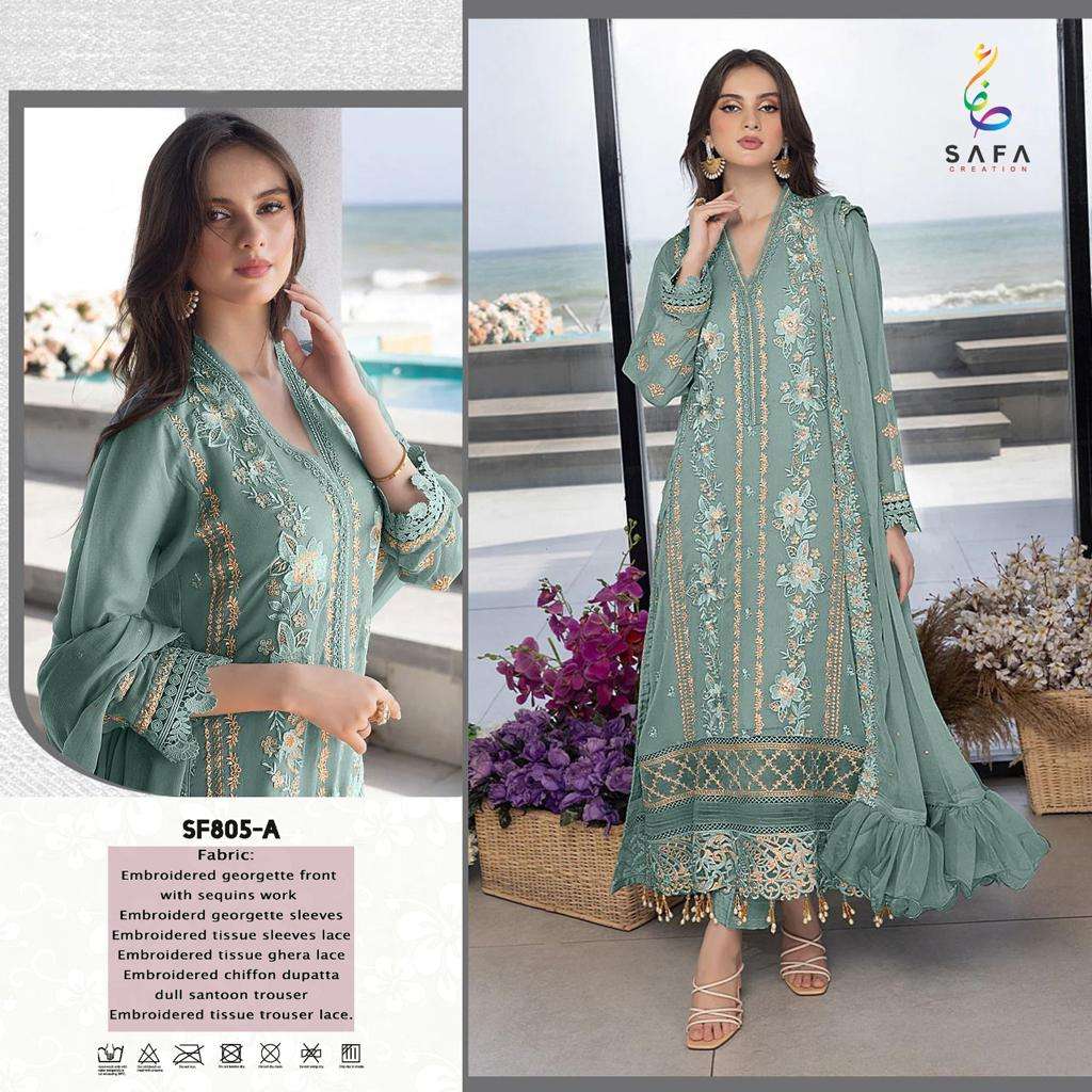 SAFA 805 COLOURS BY SAFA CREATION DESIGNER FAUX GEORGETTE PAKISTANI DRESSES