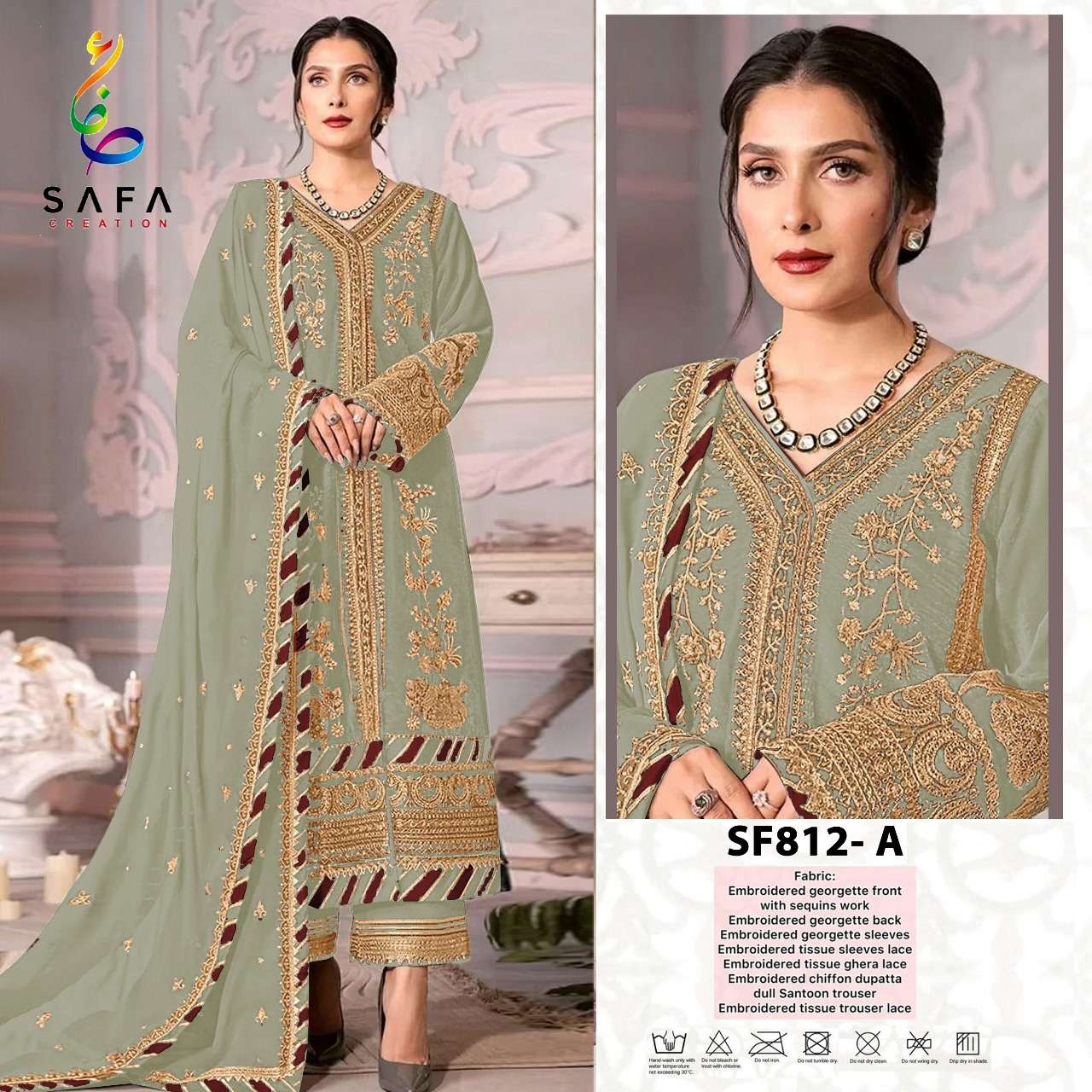 SAFA 812 COLOURS BY SAFA CREATION DESIGNER FAUX GEORGETTE PAKISTANI DRESSES