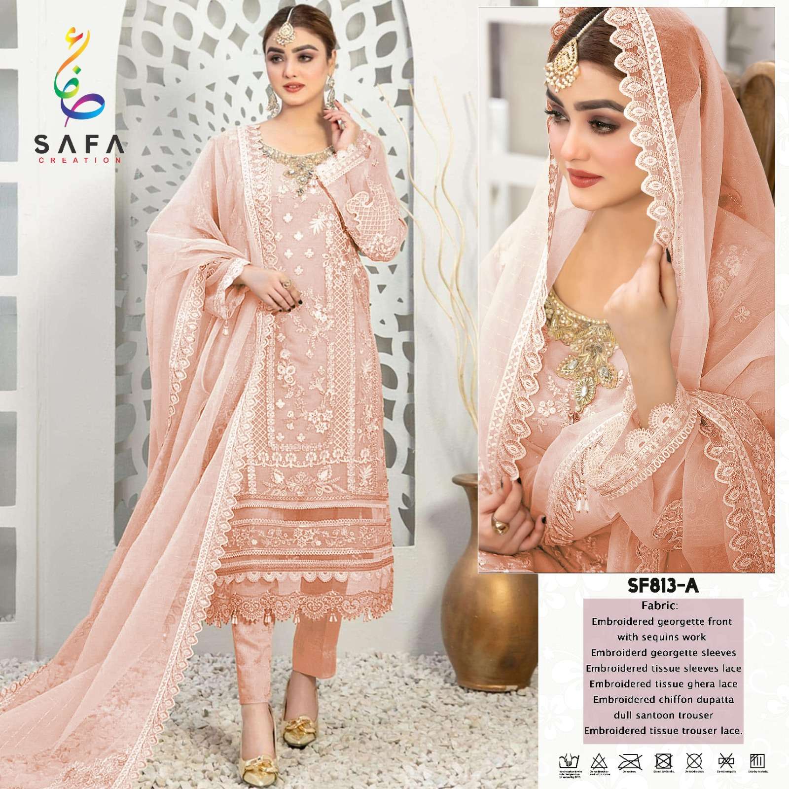 SAFA 813 COLOURS BY SAFA CREATION DESIGNER FAUX GEORGETTE PAKISTANI DRESSES