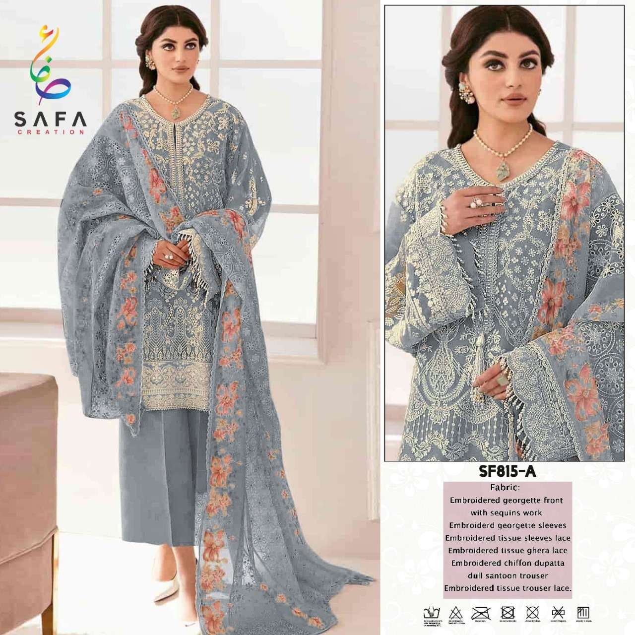 SAFA 815 COLOURS BY SAFA CREATION DESIGNER FAUX GEORGETTE PAKISTANI DRESSES