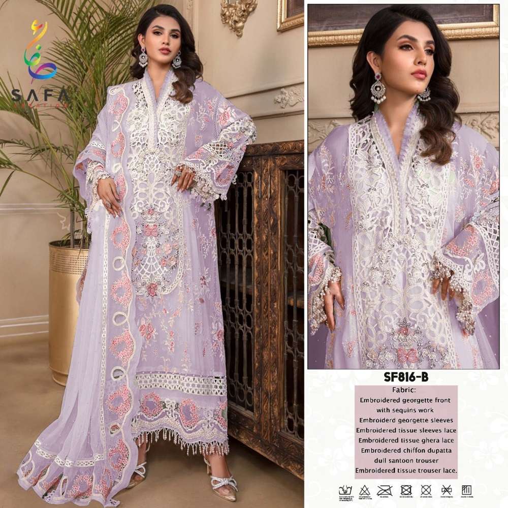 SAFA 816 COLOURS BY SAFA CREATION DESIGNER FAUX GEORGETTE PAKISTANI DRESSES