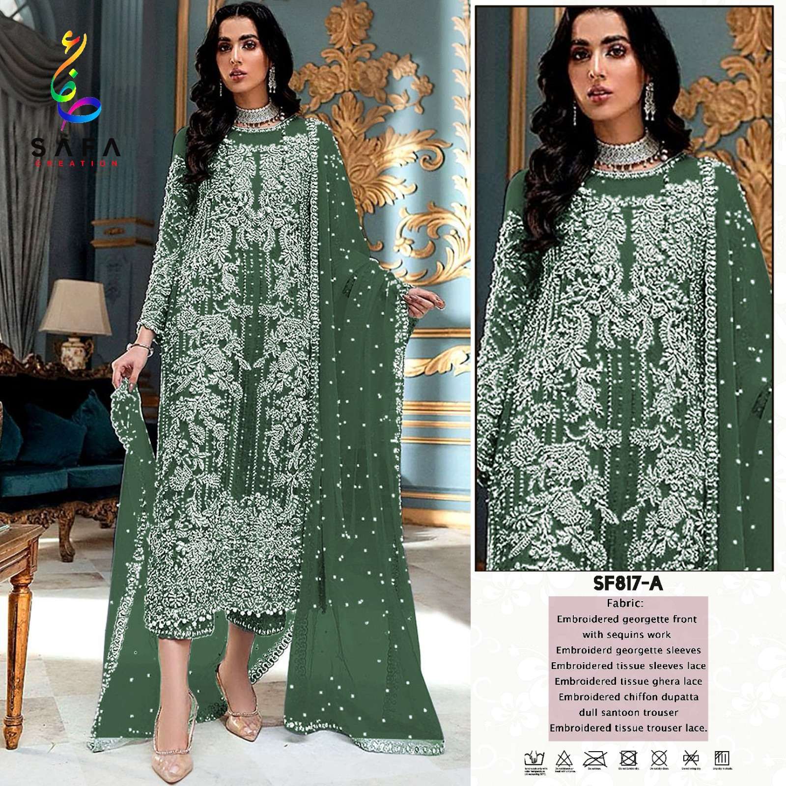 SAFA 817 COLOURS BY SAFA CREATION DESIGNER FAUX GEORGETTE PAKISTANI DRESSES