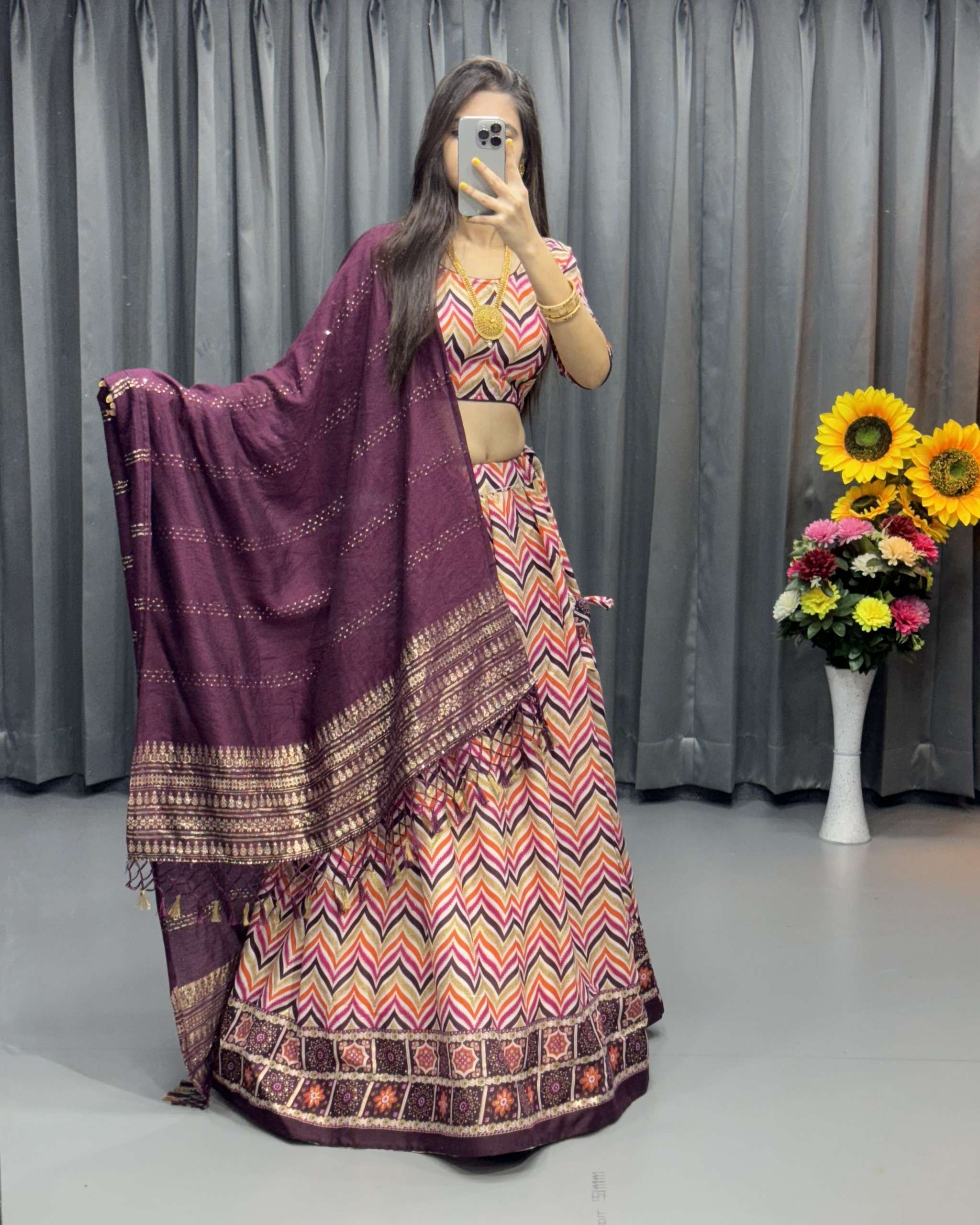 SF-1442 COLOURS BY ASLIWHOLESALE HEAVY DESIGNER COTTON PRINTED LEHENGAS