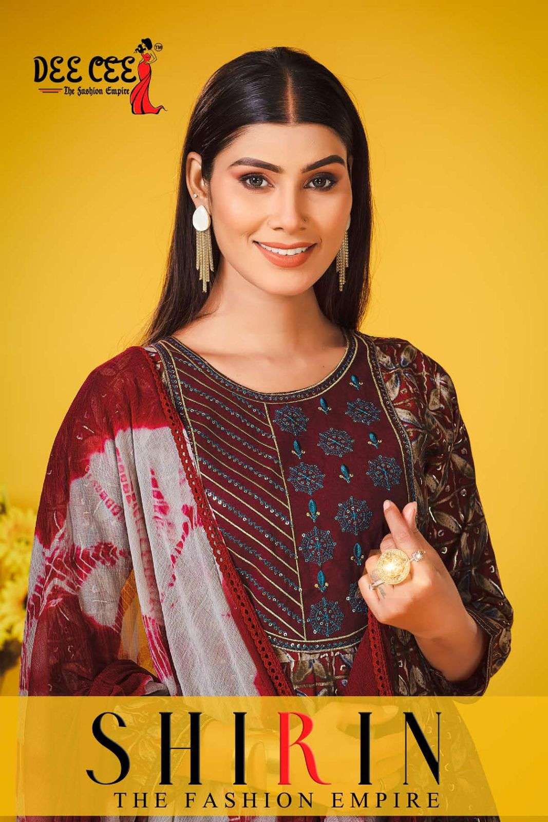 SHIRIN BY DEE CEE 1001 TO 1006 SERIES DESIGNER CHANDERI PRINT DRESSES