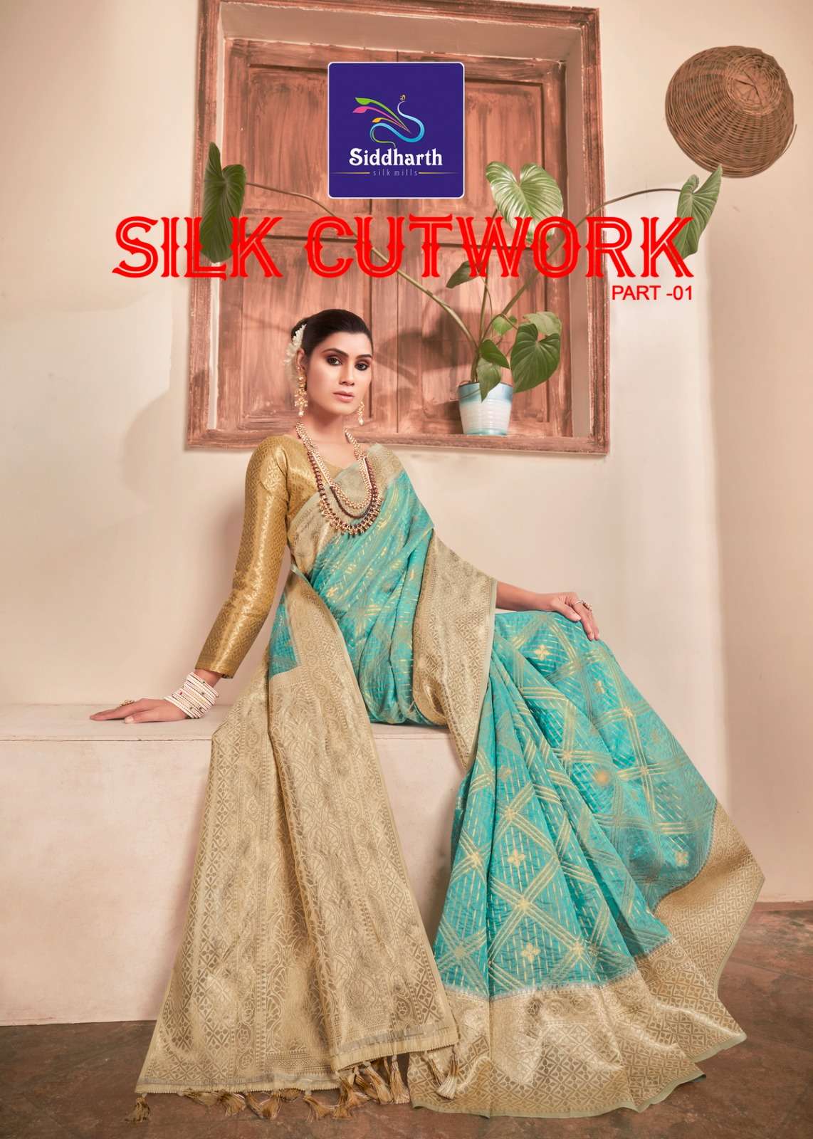 SILK CUTWORK VOL-1 BY SIDDHARTH SILK MILLS DESIGNER BANARASI SILK PRINT SAREES