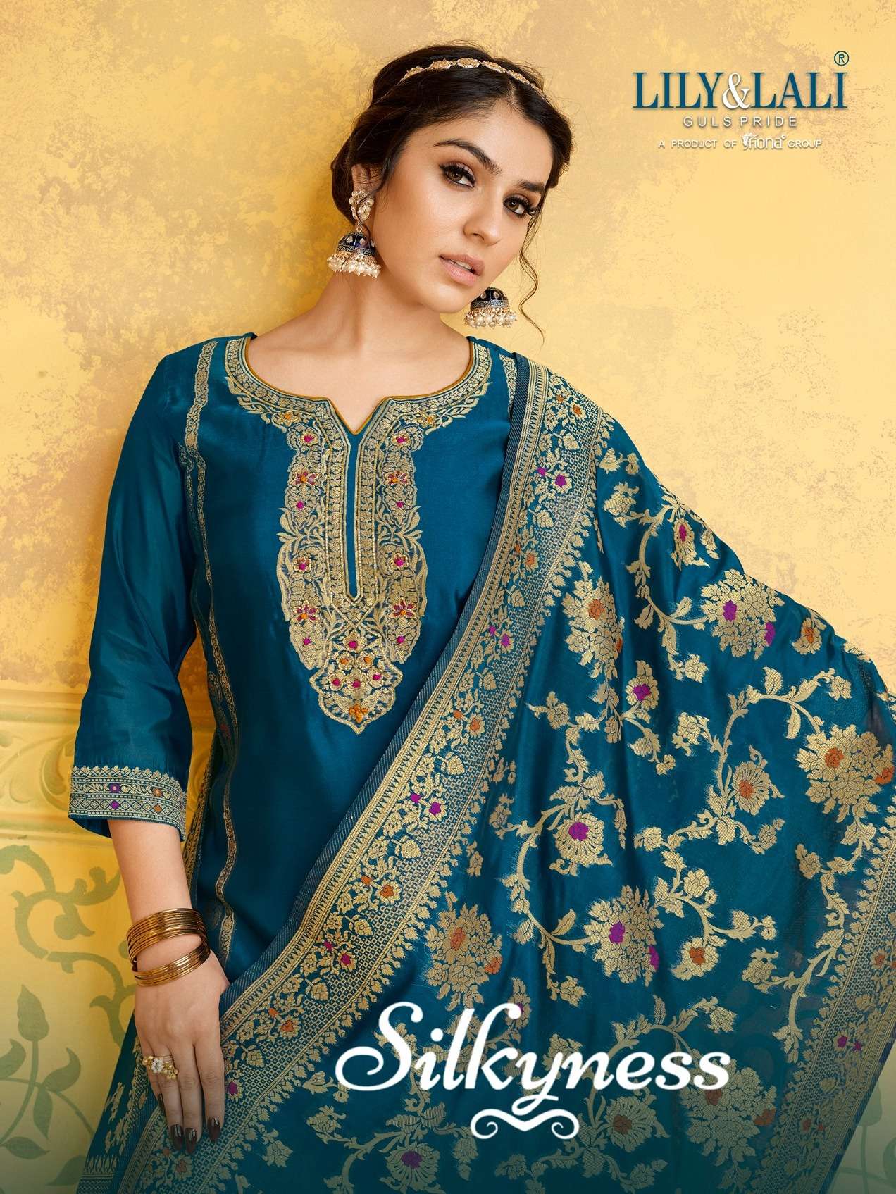 SILKYNESS BY LILY AND LALI 15001 TO 15006 SERIES HANDWORK JACQUARD DRESSES