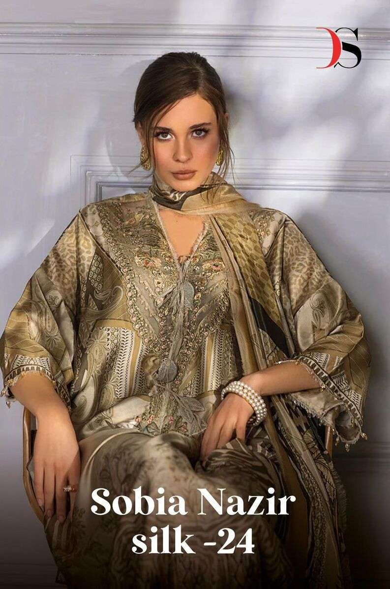 SOBIA NAJIR SILK-24 BY DEEPSY SUITS 3381 TO 3385  SERIES COTTON PAKISTANI DRESSES