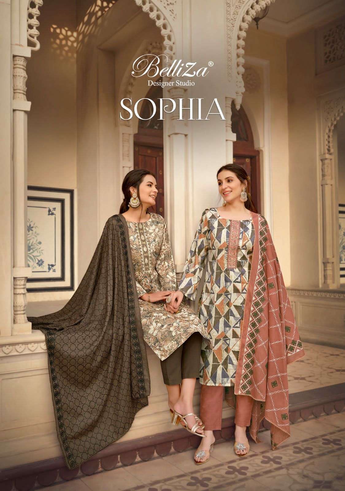 SOPHIA BY BELLIZA 873-001 TO 873-008 SERIES COTTON DIGITAL PRINT DRESSES