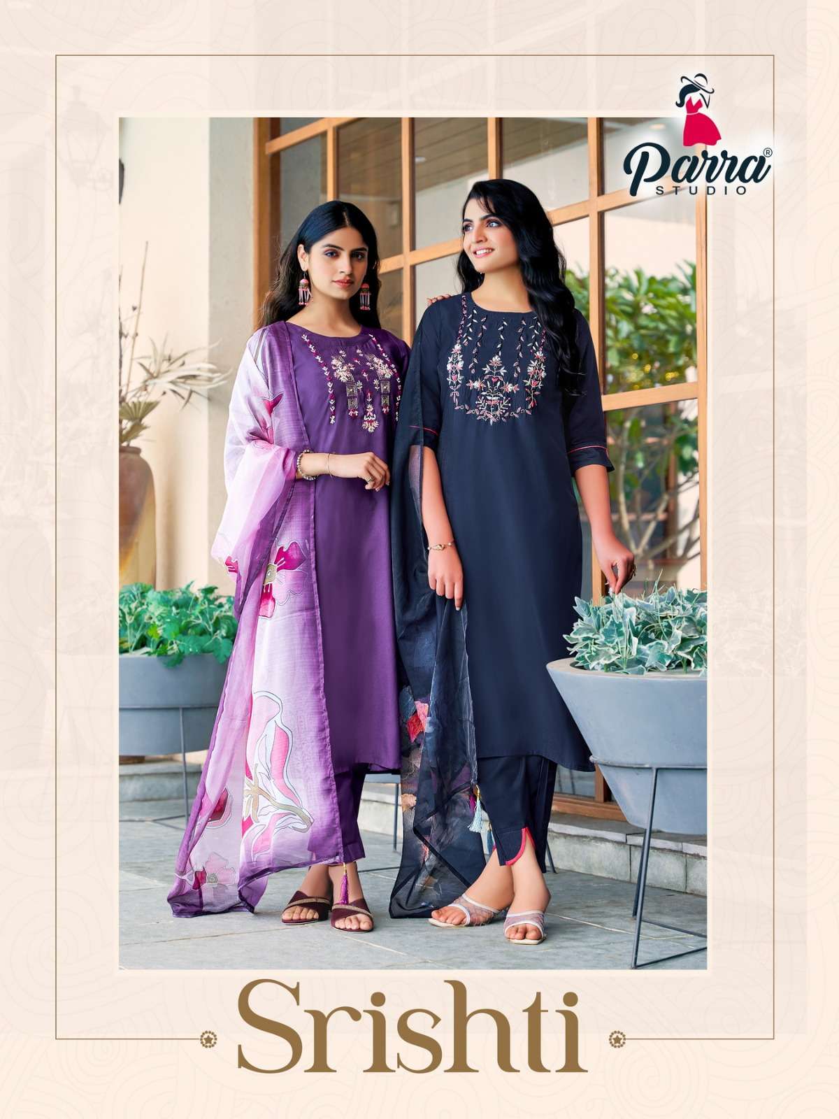 SRISHTI VOL-1 BY PARRA STUDIO 1001 TO 1006 SERIES ROMAN SILK DRESSES