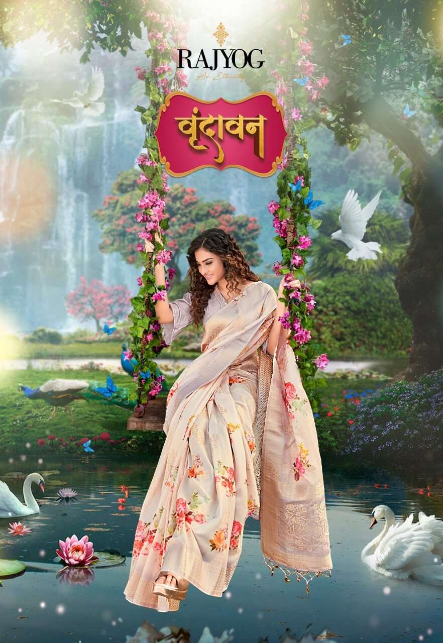 VRINDAVAN BY RAJYOG 1001 TO 1008 SERIES SOFT SILK DIGITAL PRINTED SAREES