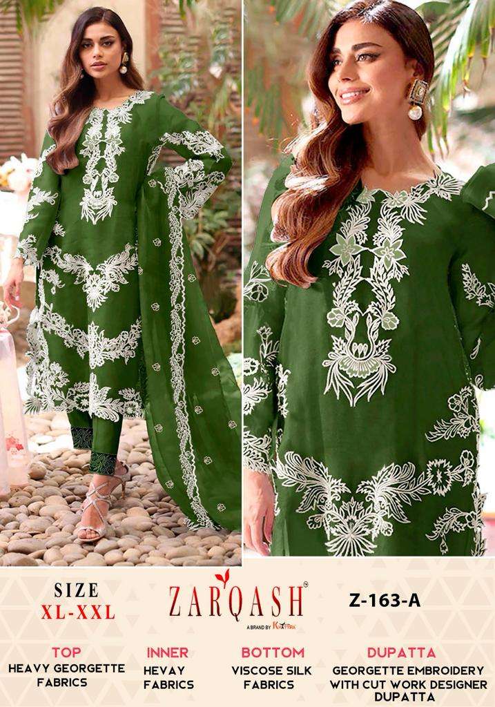 Z-163 COLOURS BY ZARQASH DESIGNER FAUX GEORGETTE EMBROIDERY DRESSES