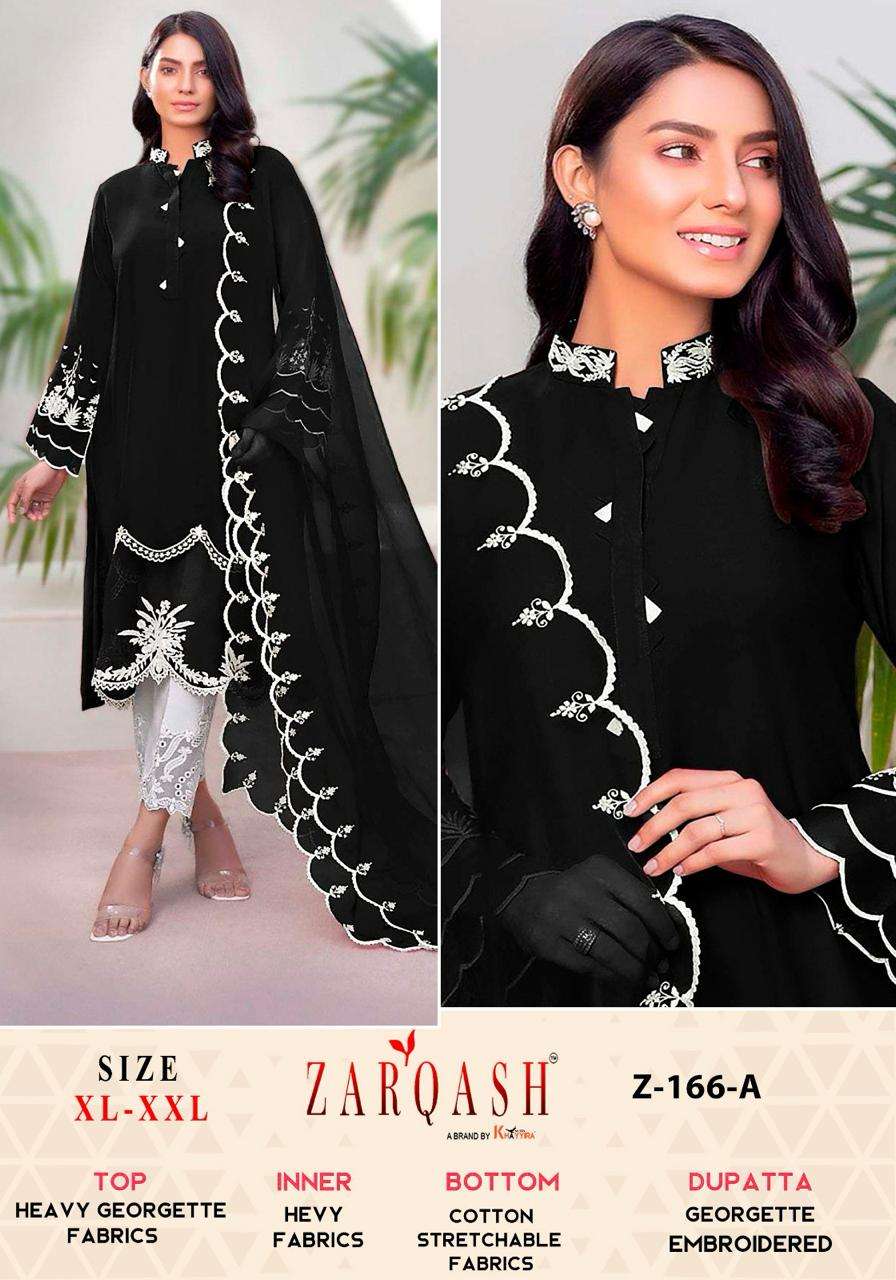 Z-166 COLOURS BY ZARQASH DESIGNER FAUX GEORGETTE EMBROIDERY DRESSES