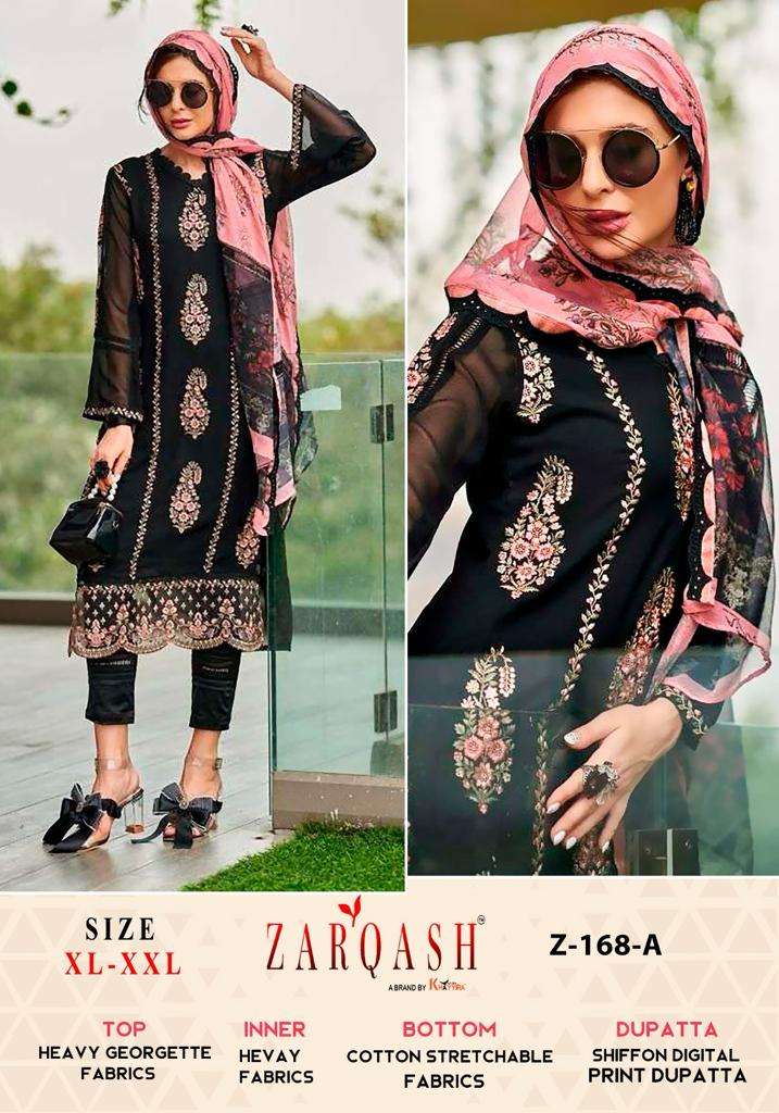 Z-168 COLOURS BY ZARQASH DESIGNER FAUX GEORGETTE EMBROIDERY DRESSES