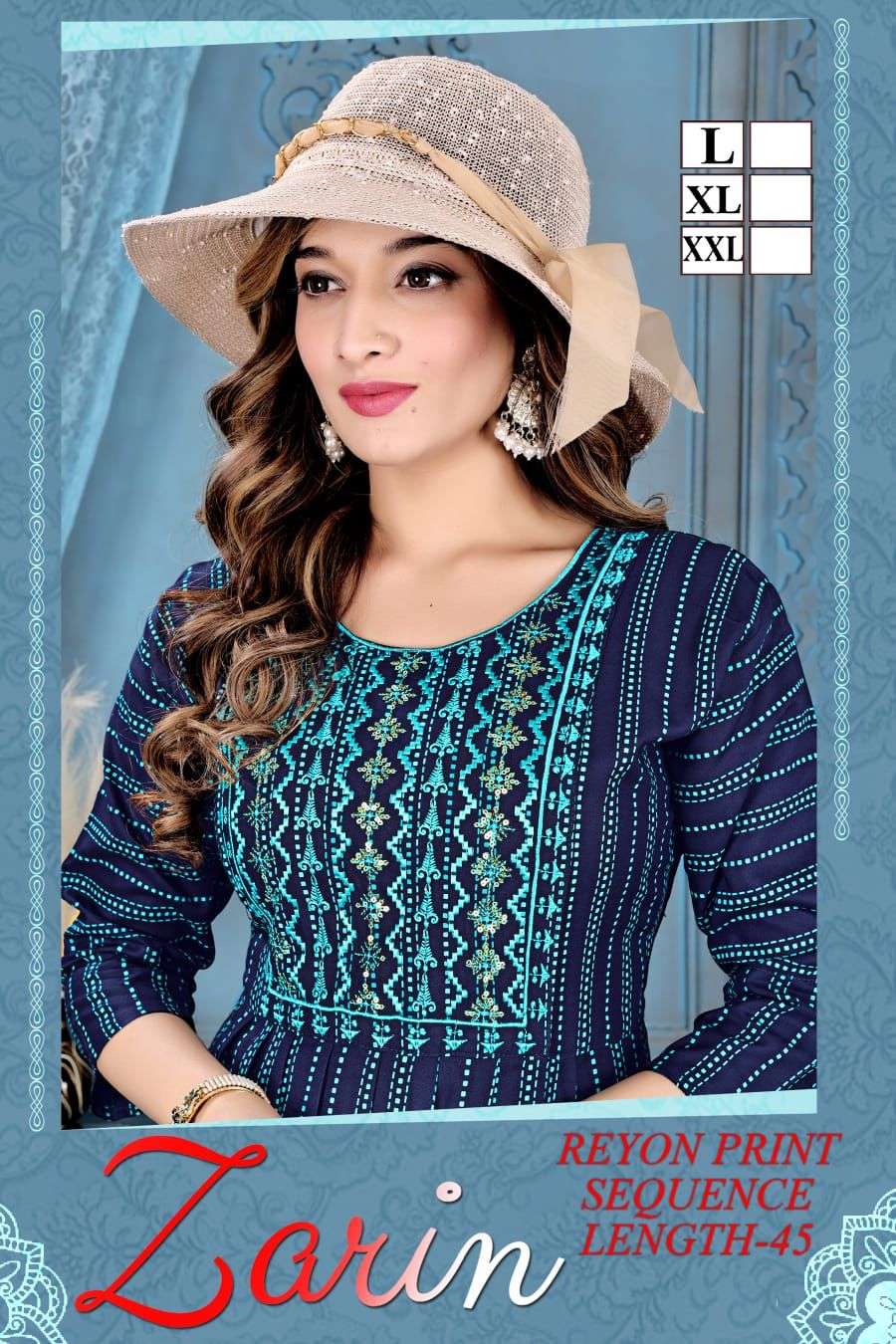 ZARIN BY ASLIWHOLESALE 101 TO 110 SERIES DESIGNER RAYON PRINT KURTIS