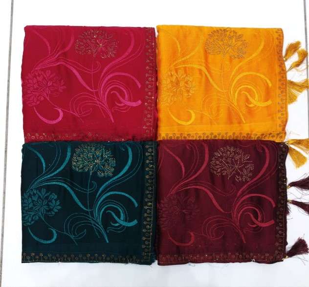 0811 COLOUR BY ASLIWHOLESALE DESIGNER PURE FANCY EMBROIDERY SAREES