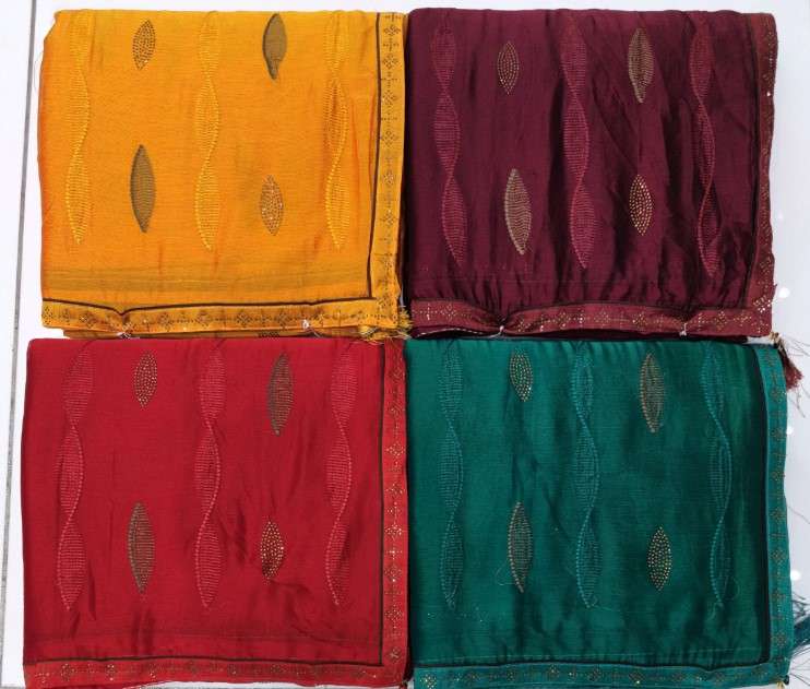 1141 COLOUR BY ASLIWHOLESALE DESIGNER PURE FANCY EMBROIDERY SAREES