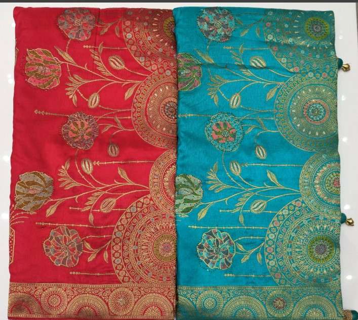 1573 COLOUR BY ASLIWHOLESALE DESIGNER PURE FANCY EMBROIDERY SAREES