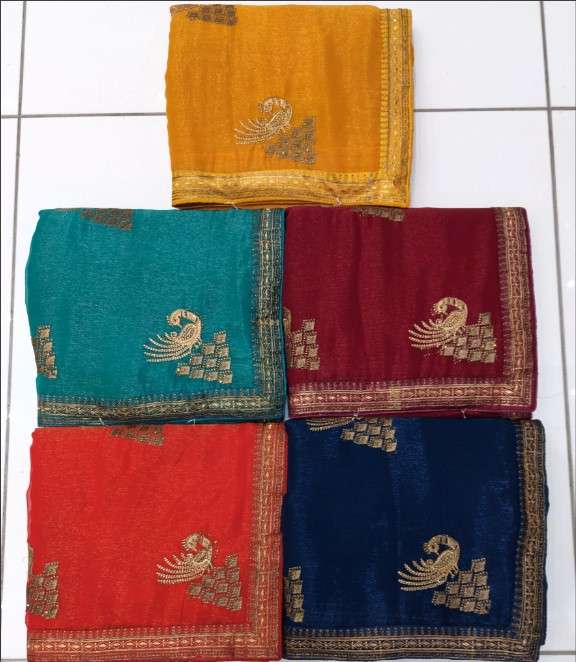 1931 COLOUR BY ASLIWHOLESALE DESIGNER PURE FANCY EMBROIDERY SAREES