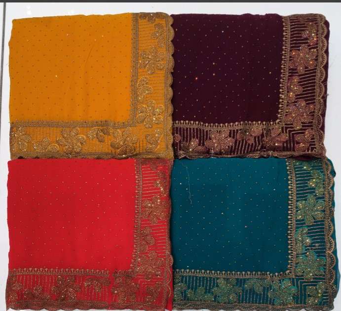 3331 COLOUR BY ASLIWHOLESALE DESIGNER PURE FANCY EMBROIDERY SAREES