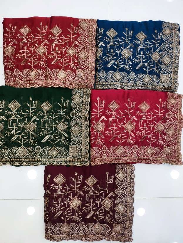 4035 COLOUR BY ASLIWHOLESALE DESIGNER SOFT FANCY CHIFFON WORK SAREES