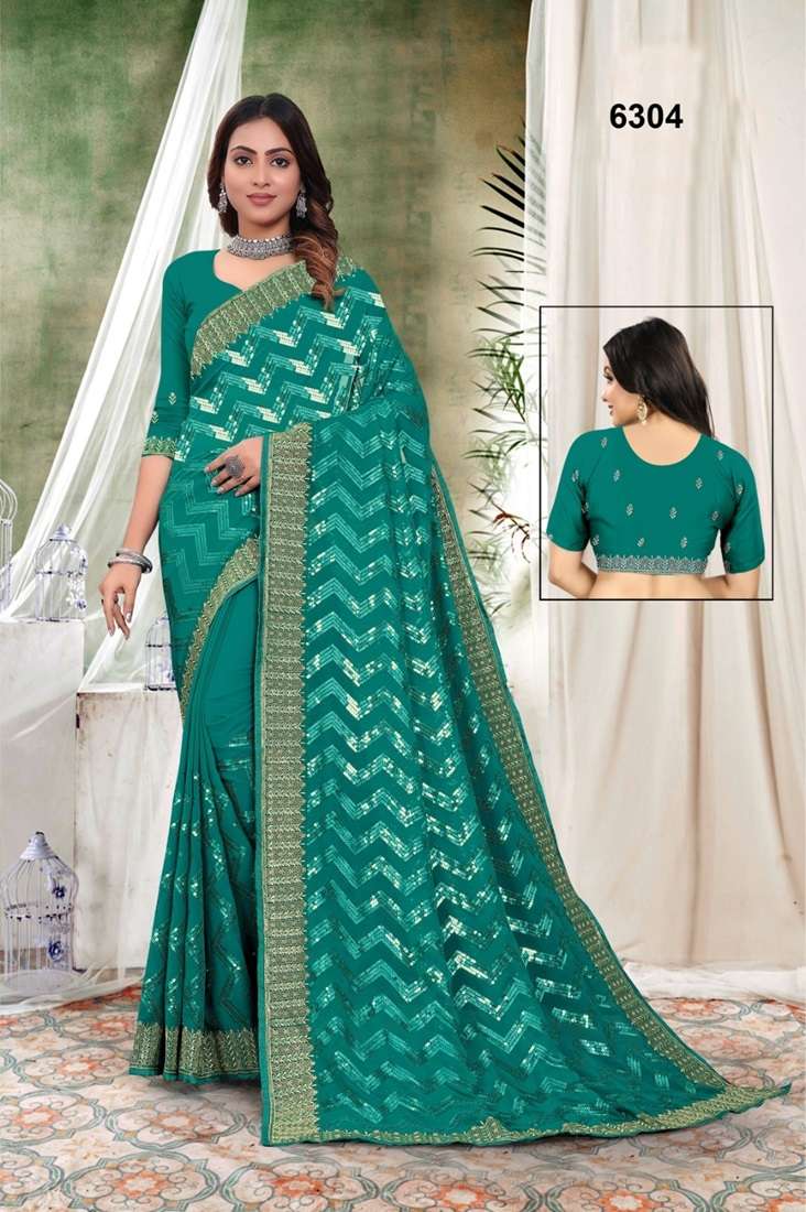 6304 COLOUR BY ASLIWHOLESALE DESIGNER SOFT FANCY 60 GRAM WORK SAREES