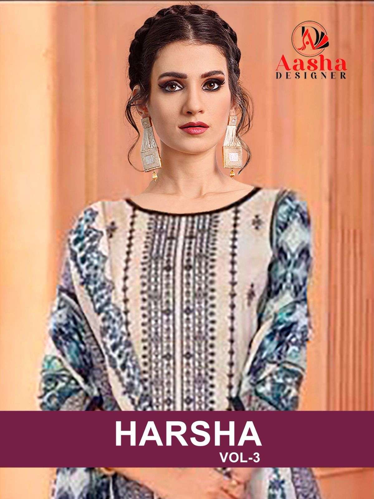 AASHA HARSHA VOL-3 BY ASLIWHOLESALE HEAVY COTTON EMBROIDERY DRESSES