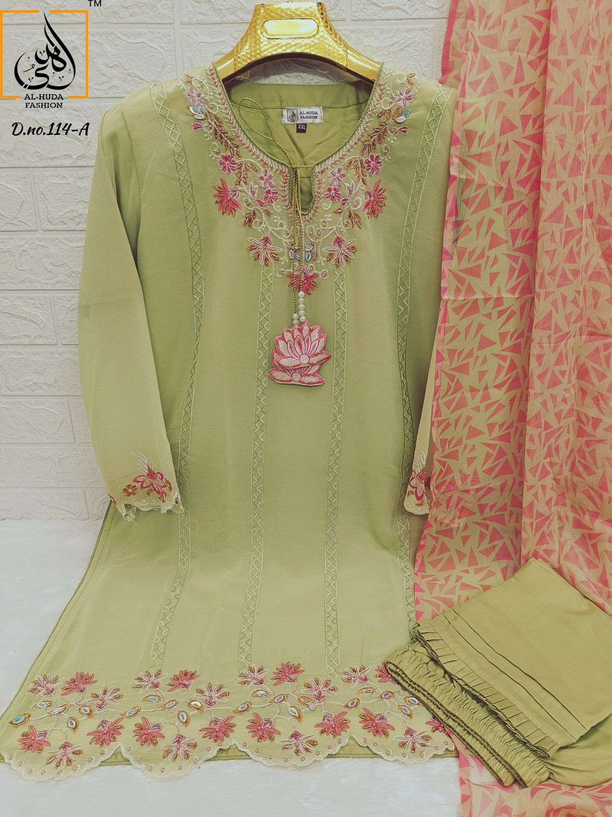 AL HUDA 114 COLOURS BY ASLIWHOLESALE HEAVY GEORGETTE STITCHED DRESSES