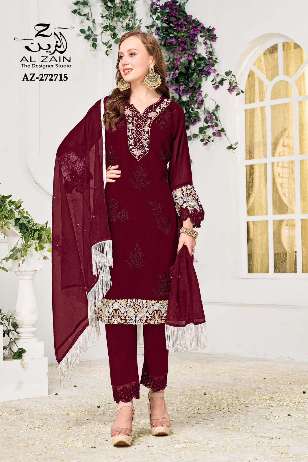 AL-ZAIN 272715 COLOURS BY ASLIWHOLESALE FANCY GEORGETTE STITCHED DRESSES