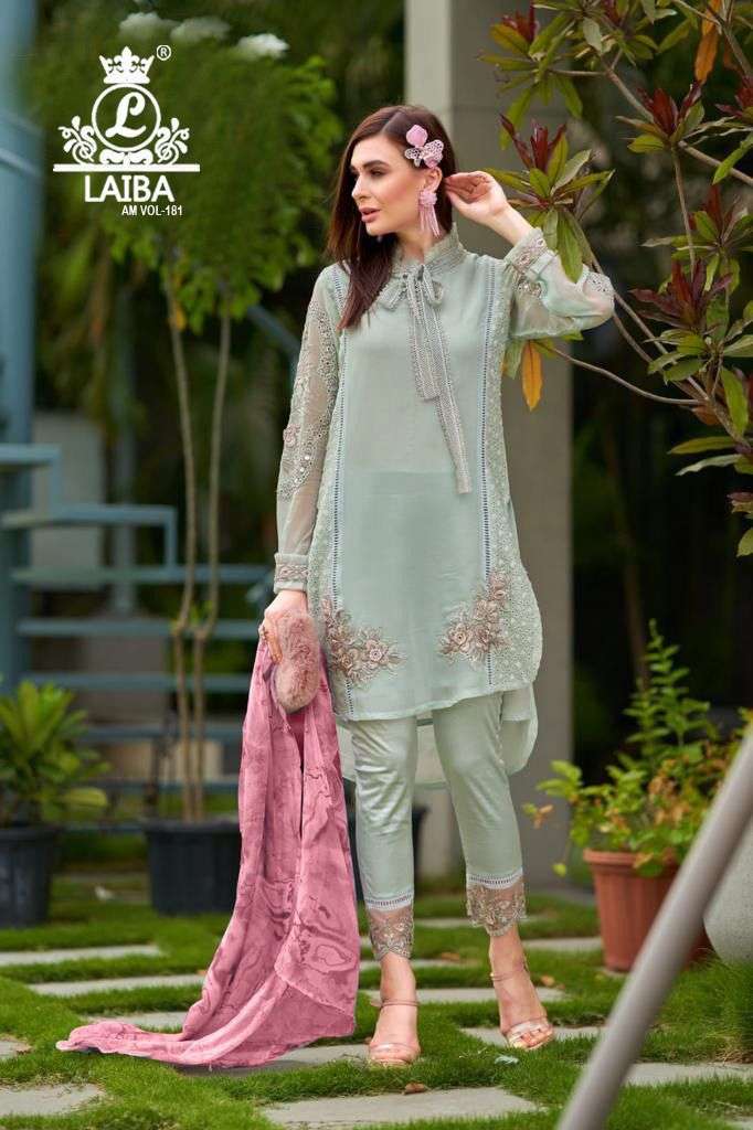 AM VOL-181 NX BY LAIBA DESIGNER HEAVY PURE GEORGETTE STITCHED DRESSES