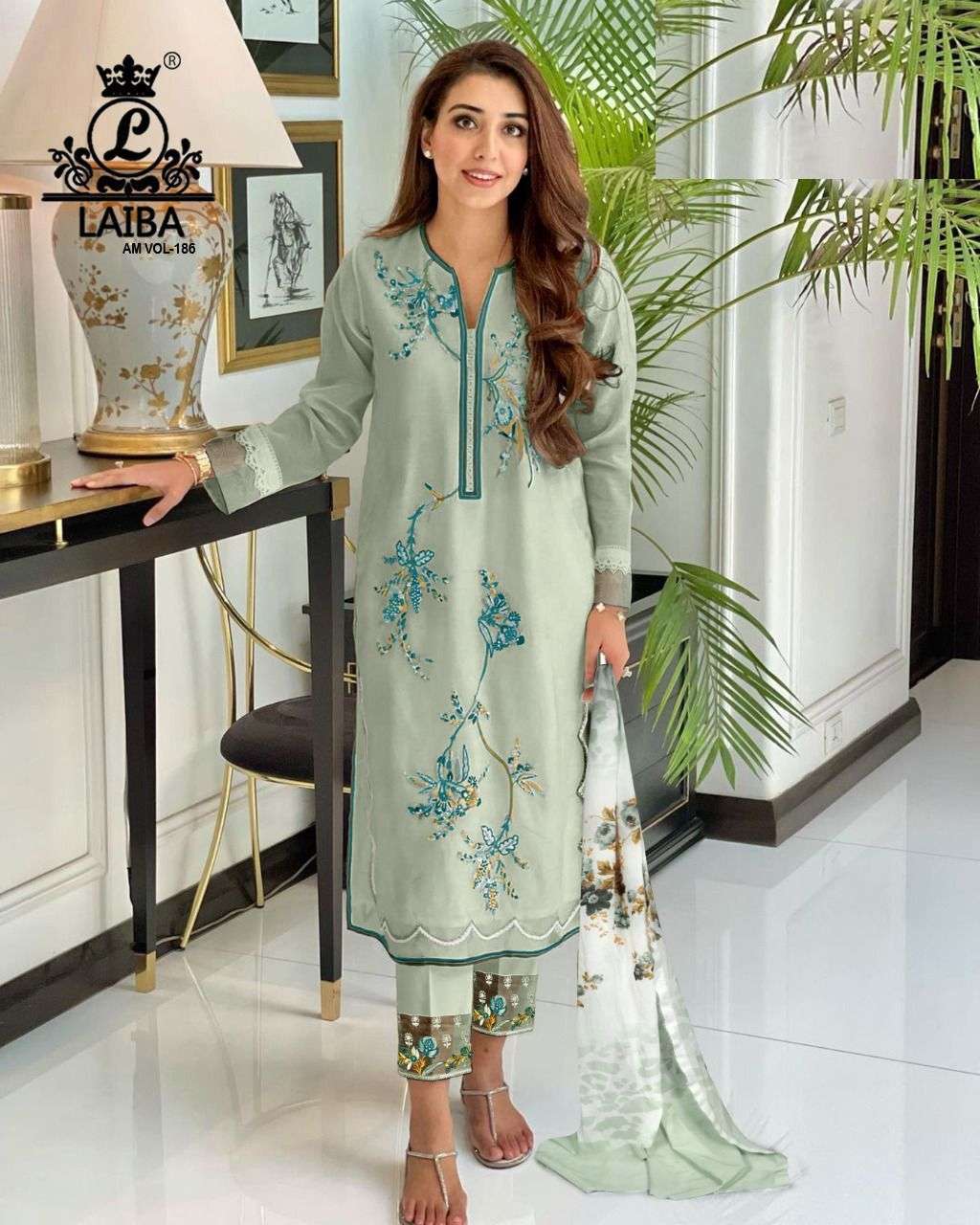 AM VOL-186 NX BY LAIBA DESIGNER HEAVY PURE GEORGETTE STITCHED DRESSES