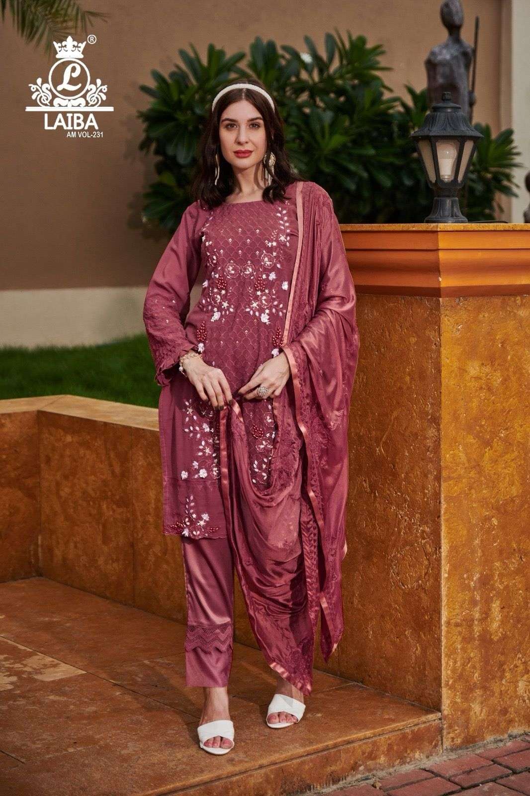 AM VOL-231 NX BY LAIBA DESIGNER HEAVY PURE GEORGETTE STITCHED DRESSES