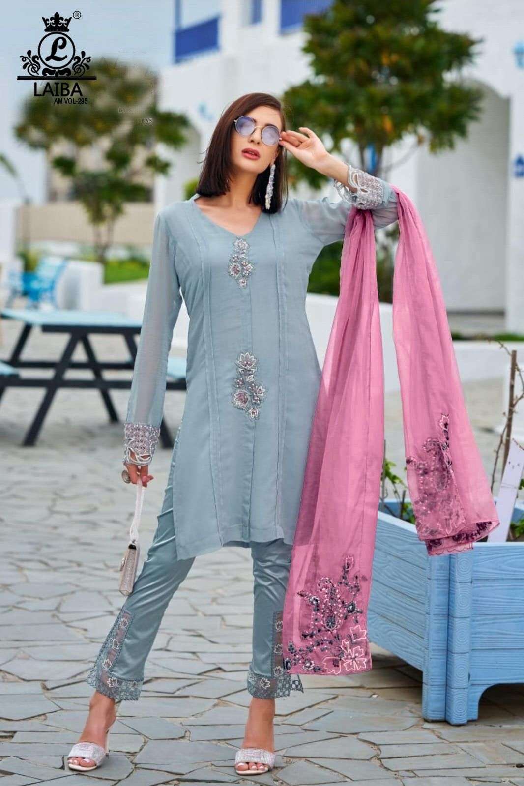 AM VOL-295 NX BY LAIBA DESIGNER HEAVY PURE GEORGETTE STITCHED DRESSES