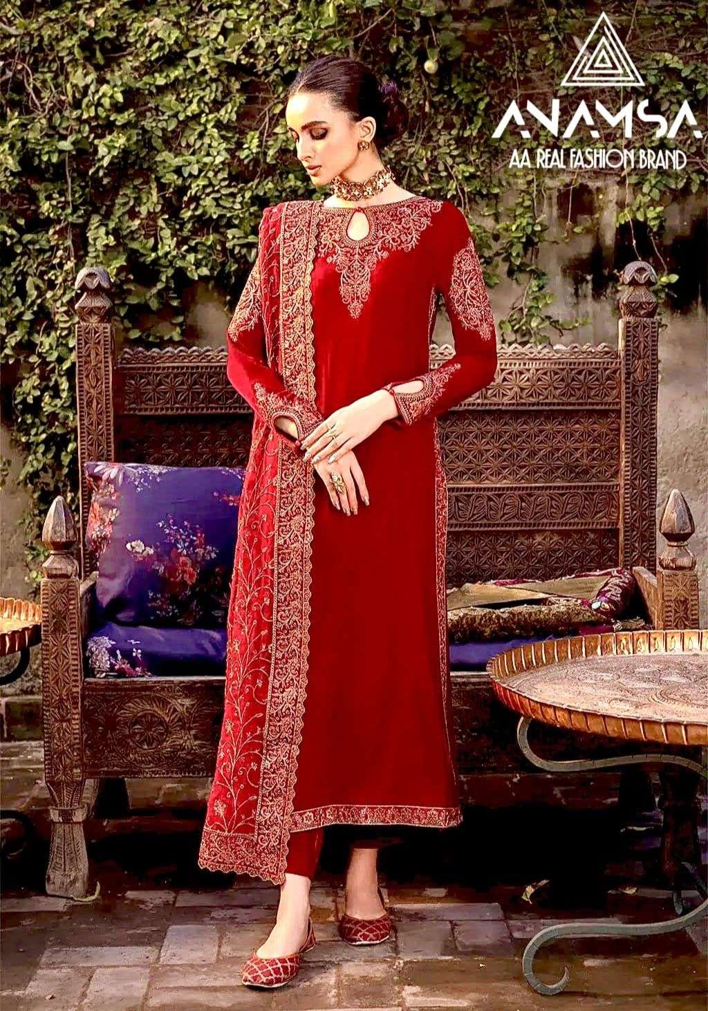 ANAMSA 295 BY ANAMSA DESIGNER PURE HEAVY FAUX GEORGETTE WORK DRESS