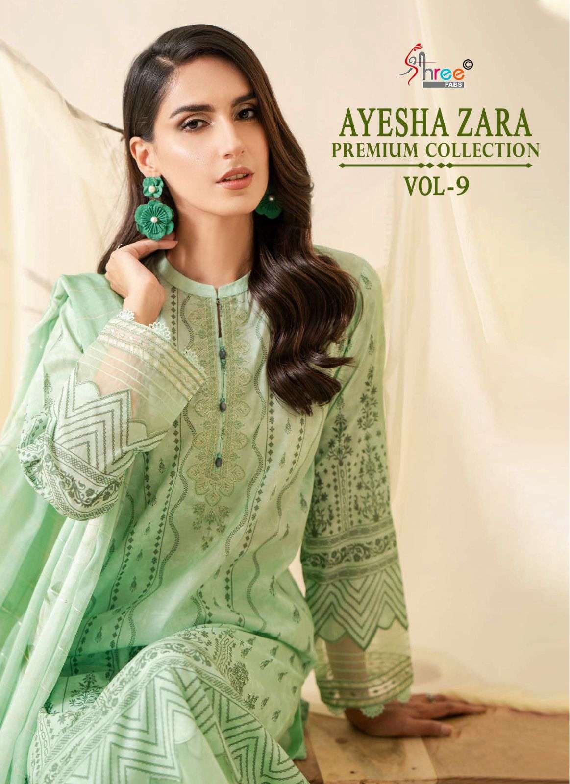 AYESHA ZARA PREMIUM COLLECTION VOL-9 BY SHREE FABS COTTON PAKISTANI DRESSES