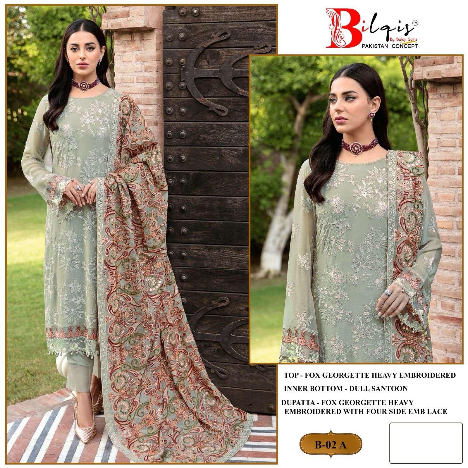 BILQIS 02 COLOURS BY ASLIWHOLESALE DESIGNER FAUX GEORGETTE PAKISTANI DRESSES