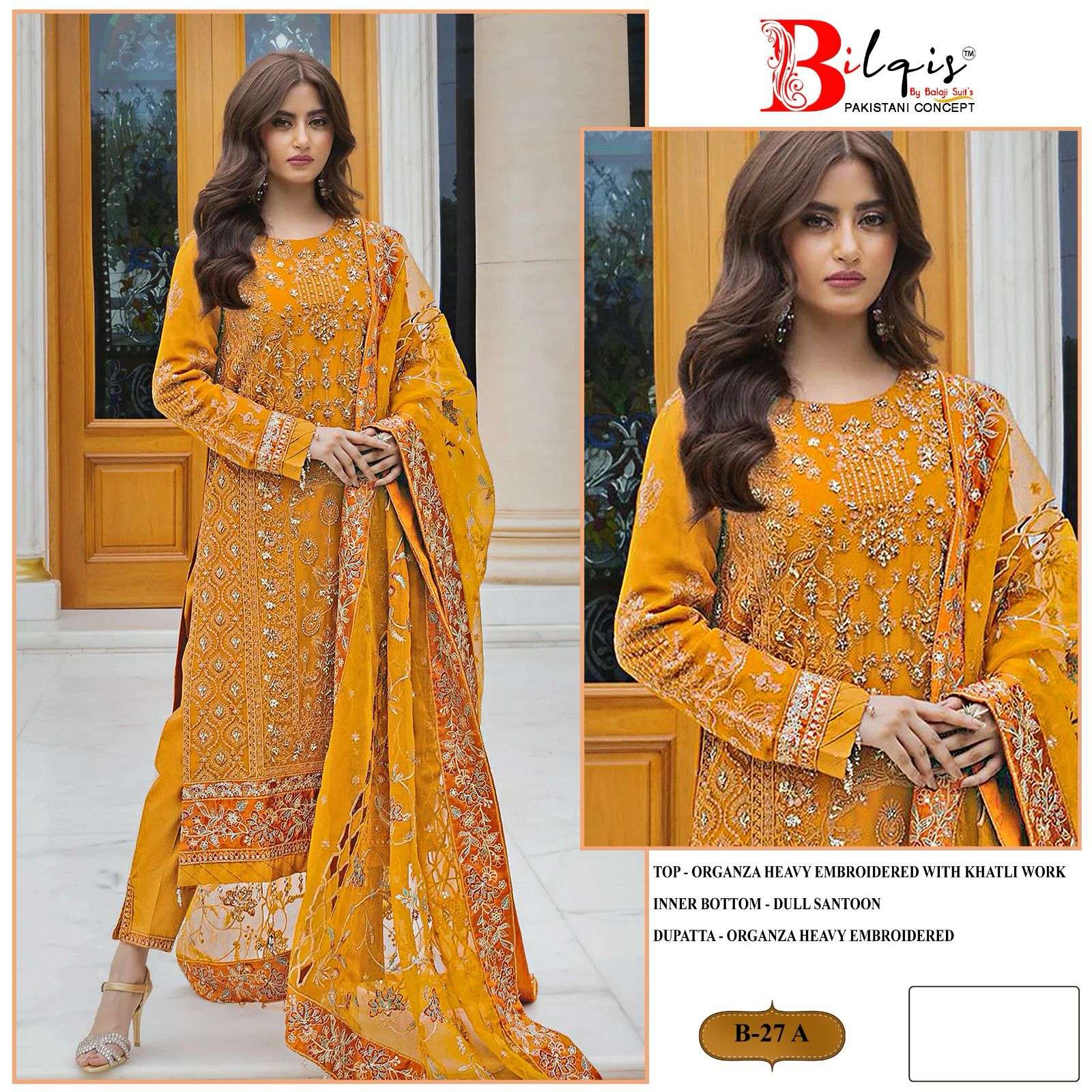 BILQIS 27 COLOURS BY ASLIWHOLESALE DESIGNER ORGANZA PAKISTANI DRESSES