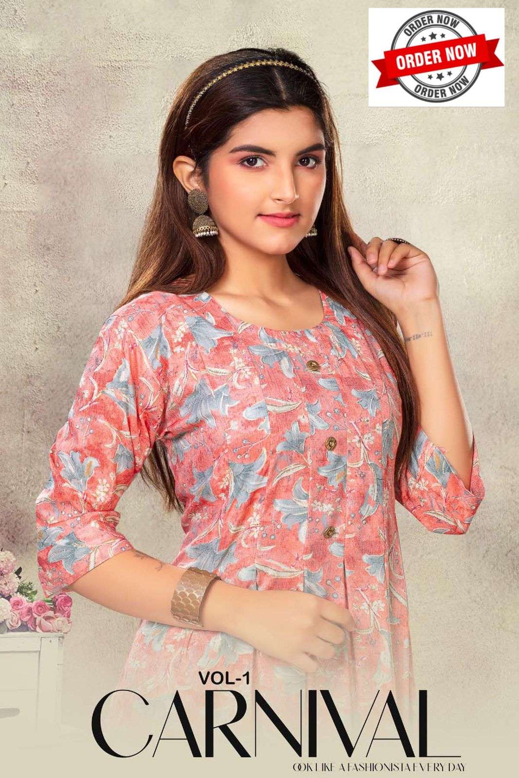 CARNIVAL BY ASLIWHOLESALE 001 TO 008 SERIES DESIGNER FACNY CAPSULE PRINT KURTIS