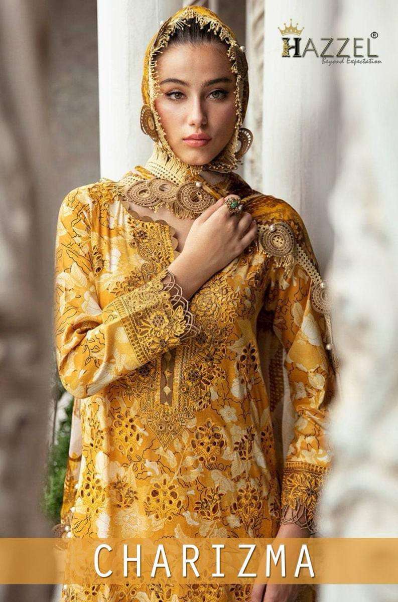 CHARIZMA BY HAZZEL 1001 TO 1006 SERIES HEAVY COTTON WORK PAKISTANI DRESSES