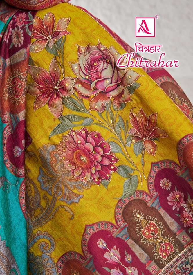 CHITRAHAR BY ALOK SUIT 1404-001 TO 1404-005 DESIGNER VISCOSE MUSLIN PRINTED DRESSES