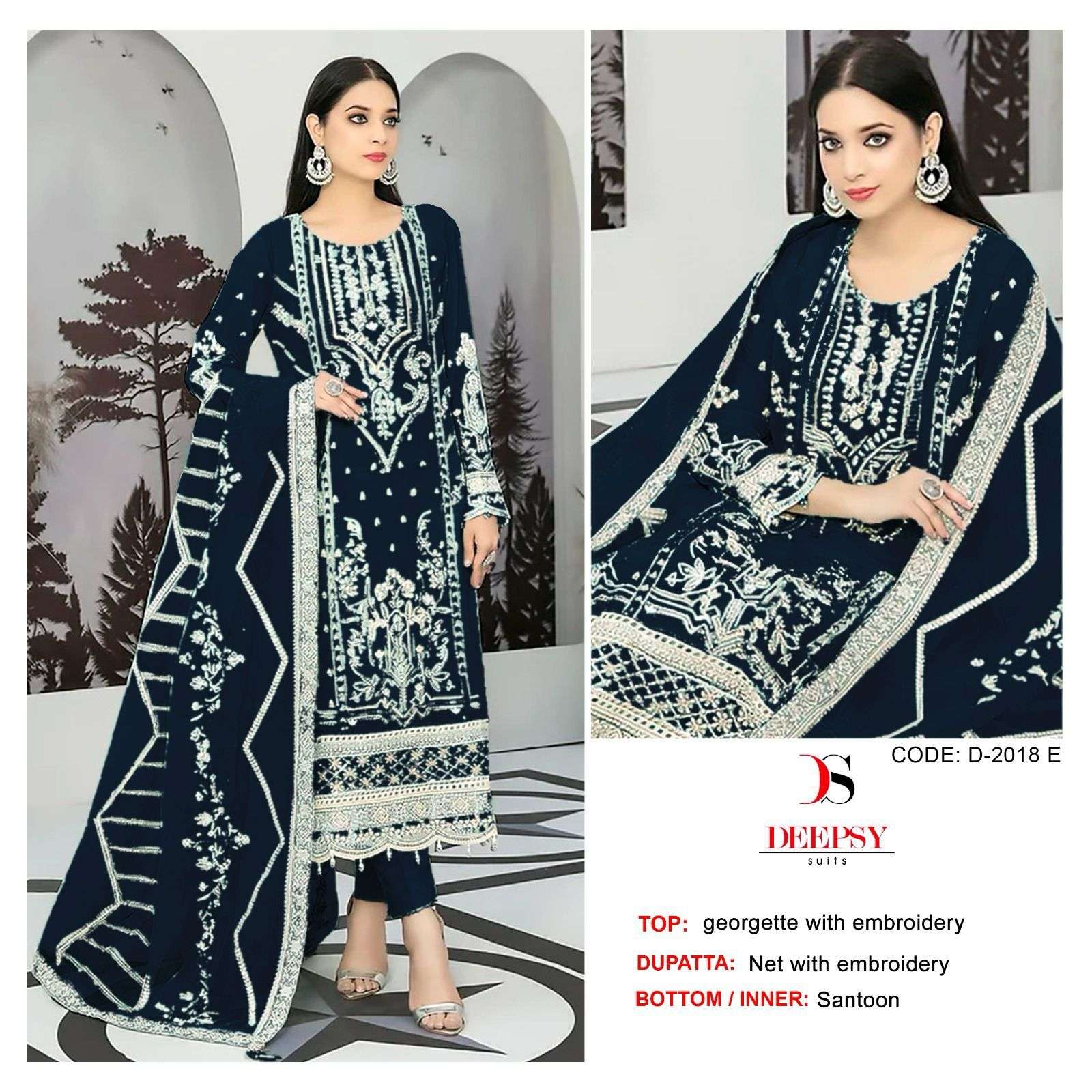 D-2018 NEW COLOURS BY DEEPSY SUITS HEAVY GEORGETTE EMBROIDERY PAKISTANI DRESSES