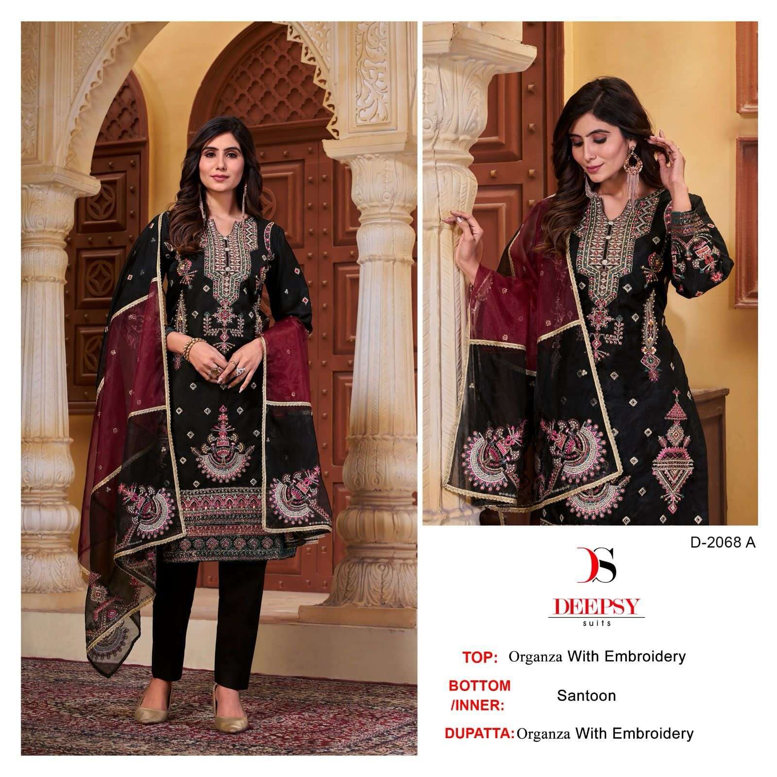 D-2068 COLOURS BY DEEPSY SUITS HEAVY ORGANZA EMBROIDERY PAKISTANI DRESSES