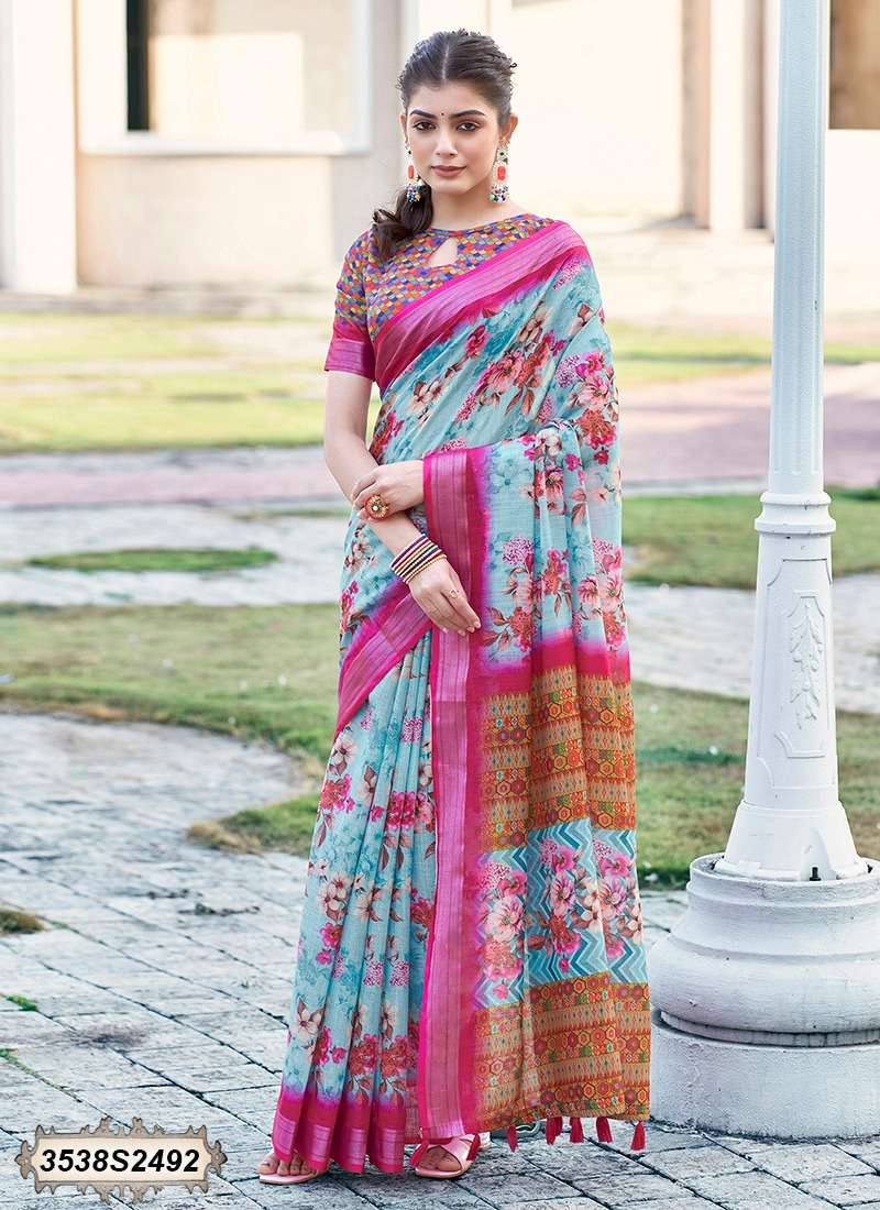 DASM VOL-08 BY ASLIWHOLESALE FANCY DESIGNER FANCY COTTON PRINT SAREES