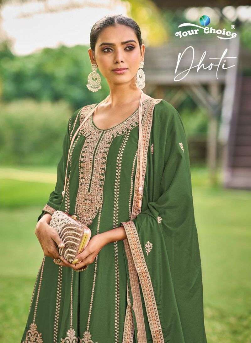 DHOTI BY YOUR CHOICE 1001 TO 1004 SERIES HEAVY CHINON PREMIUM DRESSES