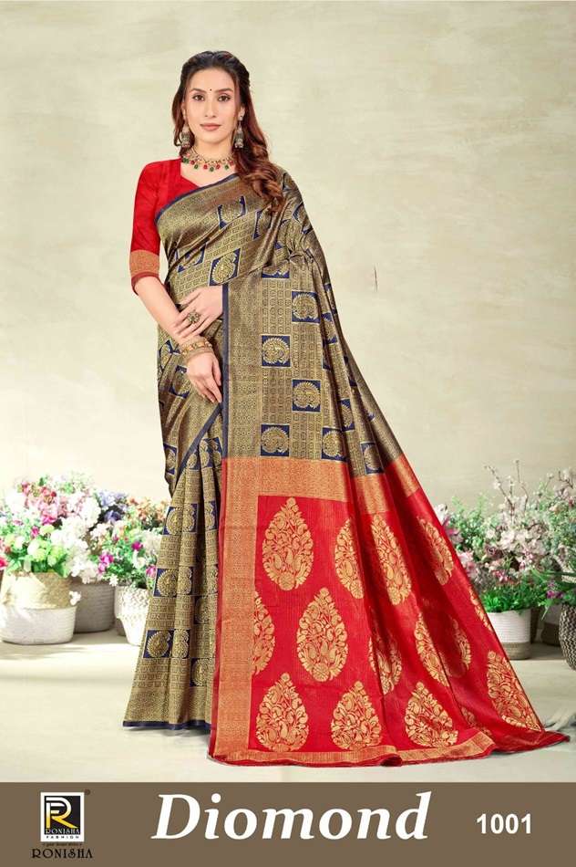 DIOMOND BY RONISHA FASHION DESIGNER FANCY BANARASI SILK SAREES