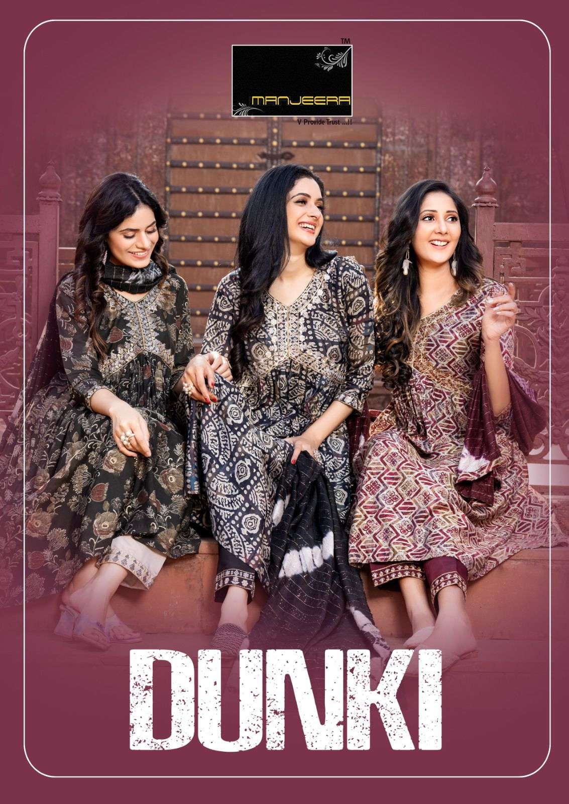 DUNKI BY MANJEERA 101 TO 108 SERIES MODAL PRINT STITCHED DRESSES